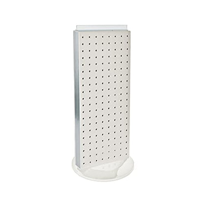 Azar 700508-WHT 8-Inch W by 20-Inch H Revolving White Pegboard Counter Unit, White - color: White, style: Pegboard Only