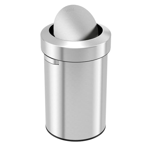 iTouchless Titan 17 Gallon Swing Open Trash Can, Stainless Steel Self-Balance Flip Top Lid Commercial Grade 64 Liter Garbage Can is Perfect for Business, Restaurant, Office and Kitchen - color: Steel Silver 17 Gal Swing Top