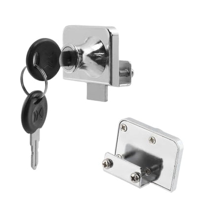 Chrome Glass Case Lock, 1.89x1.38 Inch Rectangle, 2 Sets, Keyed Different - color: Chrome, size: 1.89 x 1.38 Inch