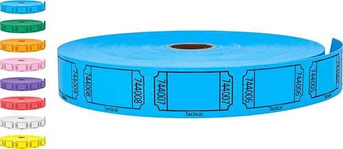 Tacticai 2000 Blank Raffle Tickets, Single Roll, Blue - color: Blue