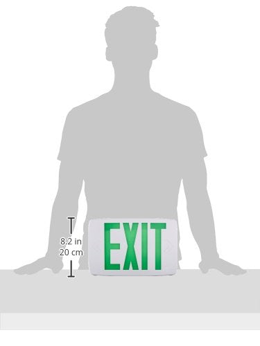 Lithonia Lighting Quantum LED Emergency Exit Sign, Thermoplastic Exit Only Sign with Stencil-Faced White Housing and Green Letters (LQM S W 3 G 120/277 M6) - color: Green, size: 11.75" | Sign Only