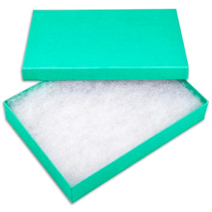 TheDisplayGuys 25 Cardboard Gift Jewelry Boxes w/Paddings #53-5.4x3.9x1 - color: Teal Green