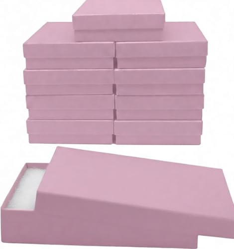 Novel Box Pink Cardboard Jewelry Gift Box With Lid 10 Pack 5.5x3.5x1 In - color: Pink