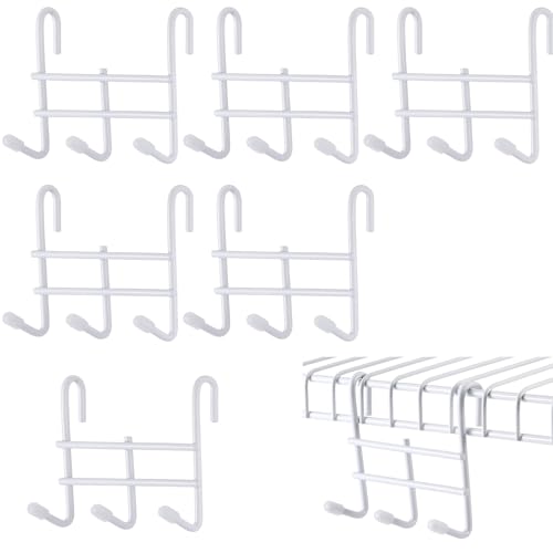 Teenyyou 6 Pack 3 Hook Attachment for Wire Shelving, White - color: White