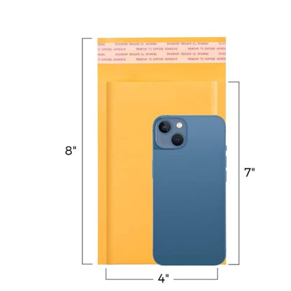 Fuxury Kraft Bubble Mailers 4x8" 400Pack Padded Envelopes Usable Size 4x7" - color: Yellow, size: 4x8" 400PC