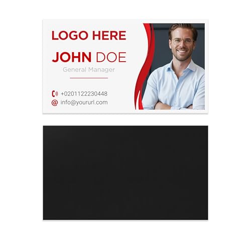 24/48/96 Pack, 3.5"x2" Personalized Magnetic Business Cards, Custom Magnets for Business, Branding and Advertising, 30 Mil Customizable Fridge Magnet Cards with Image, Logo and Text, Design 1 - color: Design 1