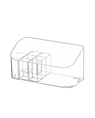 Makeup Tray Holder Organizer Cosmetic Display Case Tabletop Desktop Vanity Countertop Bathroom Wall Cabinet Medicine Storage Box 9 Dividers 2 Removable Women Ladies Girls Gifts Crystal Clear 1 PACK - color: Crystal Clear
