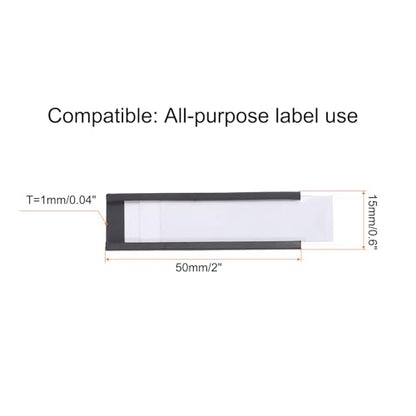 MECCANIXITY Label Holders 2" x 0.6" C Channel Rubber Magnetic for Metal Shelves Organize, Office File Cabinets Pack of 25 - size: 2" x 0.6"