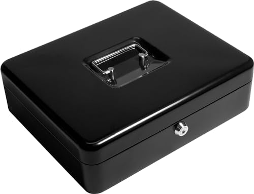 Barska Metal Cash Lock Box for Security Money Bill Storage Organizer - 12" Key Lock Coin Tray - size: 12 Inch, style: Coin Tray