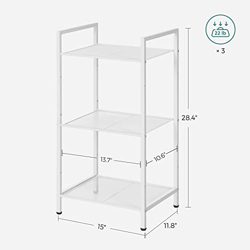 SONGMICS 3-Tier Storage Rack, Bathroom Shelf, Extendable Plant Stand - color: White, size: 3 Tiers