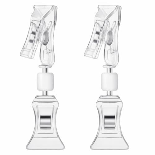 Colarr Double Sided Sign Holder Clips, Clear, 2 Pcs - color: Clear