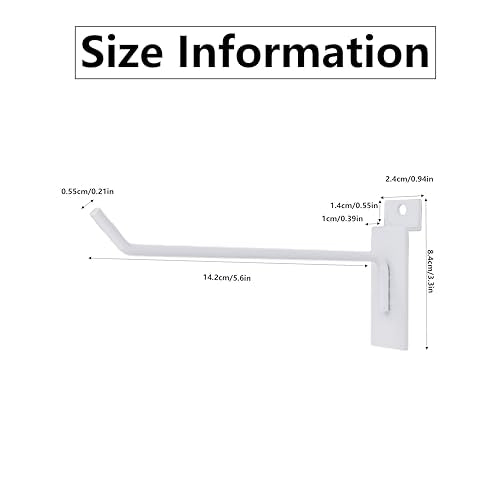 6'' White Slatwall Hooks,25 Pcs Slat Wall Tool Hanger - color: White, size: 6 Inch