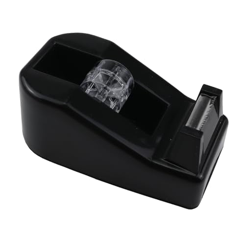 1Pcs Desktop Tape Dispenser,Adhesive Roll Holder with Weighted Nonskid Base,Office Tape Dispensers for School, Office and Home (Black) - color: Black