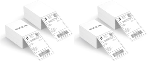 MUNBYN 4x6 Inch Thermal Labels, 1000 Labels/2 Stacks(500 Pcs per Stack) (Pack of 2) - color: White, size: 4x6*1000 (Pack of 2)