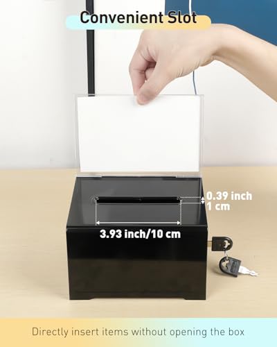 Uniclife Black Acrylic Donation Suggestion Box with Lock 6.2"x4.7"x 4" - color: Black, size: 1 Pack