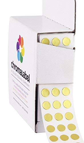 ChromaLabel Metallic Gold Circle Stickers, 1/4 Inch, 1000/Box - color: Gold, size: 1/4"