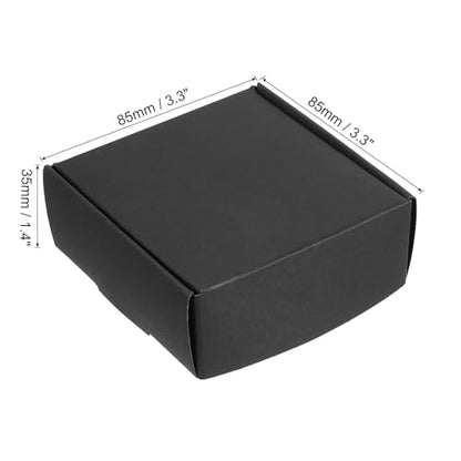 PATIKIL 3"x3"x1.5" Paper Soap Box, 20 Pack Homemade Soap Boxes Square Presents Packaging Boxes for Birthday Christmas DIY Craft, Black - color: Black