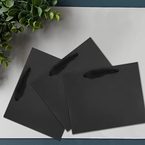 25pcs Small Black Gift Bags with Handles,Party Favor Gift Bags - color: Black