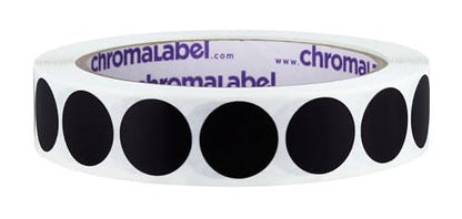 ChromaLabel 3/4 Inch Removable Black Dot Stickers, 1000/Roll - color: Black, size: 3/4"