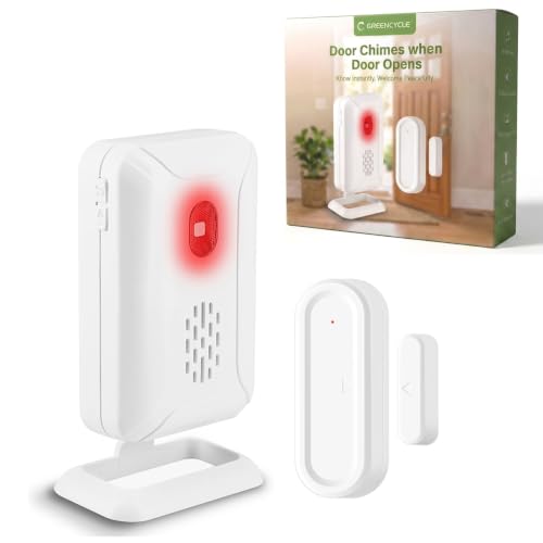 Door Alarms when Opened, GreenCycle Door Chimes when Door Opens - color: 1 receiver + 1 chime