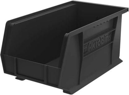 Akro-Mils 30240 AkroBins Plastic Storage Bins, 15"x8"x7", Black, 12-Pack - color: Black