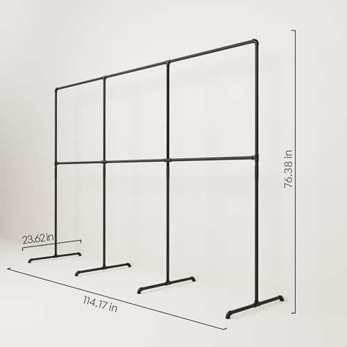 pamo Large Clothing Rack Black – 114" W x 76" H, 309 lbs Load Capacity - color: Black, size: 3 Standard