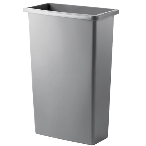 23 Gallon Gray Slim Tall Industrial Plastic Trash Can for Kitchen and Commercial Use - color: Gray, size: 23 Gallon