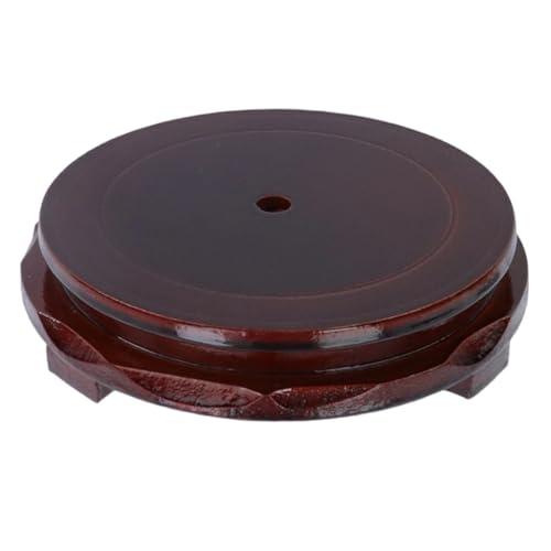 Wooden Display Stand Base 4.72" x 4.72" Wood Carved Craft Pedestal - size: Round, 4.72" x 4.72"