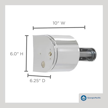 2-Roll Side-By-Side Covered Toilet Paper Dispenser by GP PRO (Georgia-Pacific), Key Lock, Chrome, 57320, 10.000" W x 6.250" D x 6.000" H, 1 Dispenser Per Case