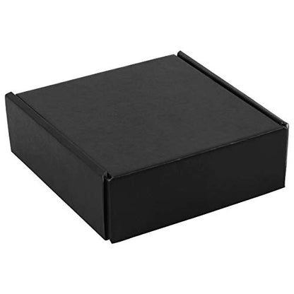 CABAX Recyclable Corrugated Box Mailers, Empty Cardboard Box Perfect for Shipping Small Packaging for Mystery Box Use - 6" x 6" x 2" - Kraft, Black - 2 Pack