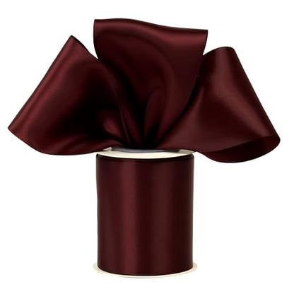 Burgundy Double-Faced Satin Ribbon, 3 Inch x 10 Yards - color: Burgundy