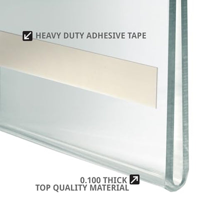 Azar Displays Acrylic Sign Holders with Adhesive Tape, 5 1/2in x 5 1/2in, Clear, Pack of 10 - size: 5.5 in. W x 5.5 in H