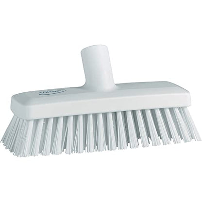Vikan 70425 Compact Wall/Deck Scrub, Hard 8.858" White