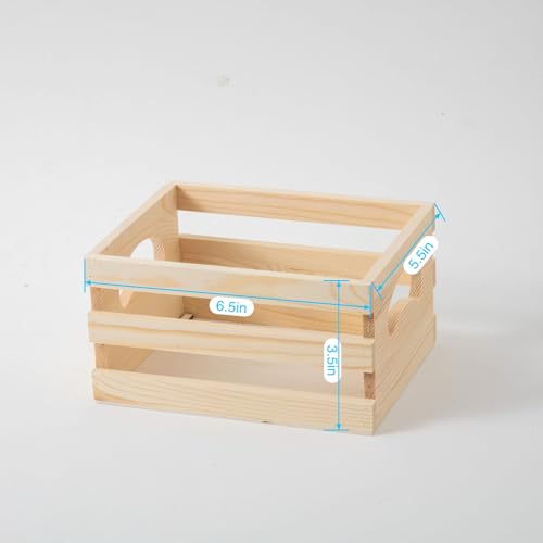 Set of 3 Rustic Wooden Nesting Crates with Handles, Decorative Wood Crates, Crate Box Wooden Storage Box for Kitchen, Office, Bedroom, Closet, Rustic Country Decor