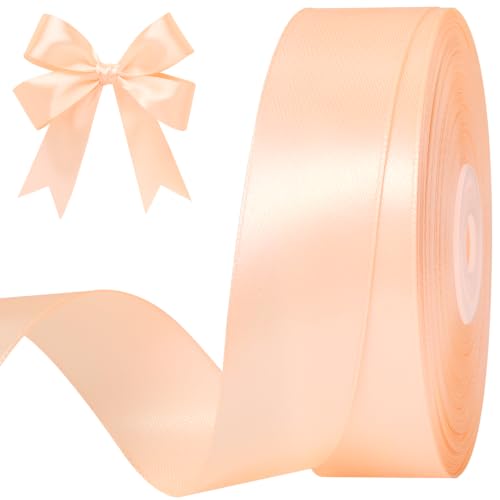 Peach Satin Ribbon, 1 Inch, 50 Yards - color: Peach