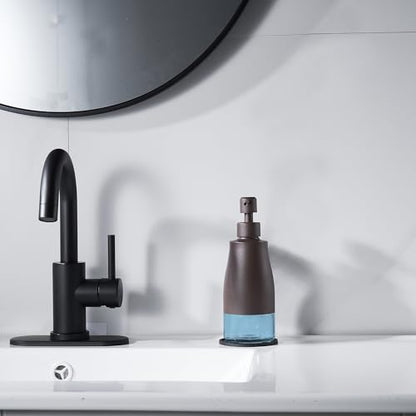 Gaussra Matte Brown Soap Dispenser with Coaster & Stickers - 11 OZ / 320 ML - color: Matte Brown
