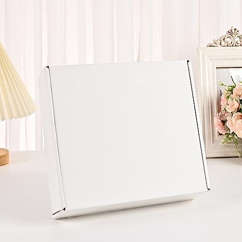 Shipping Boxes 9x9x4 inch Pack of 20, White Corrugated Cardboard Mailer Box - color: White