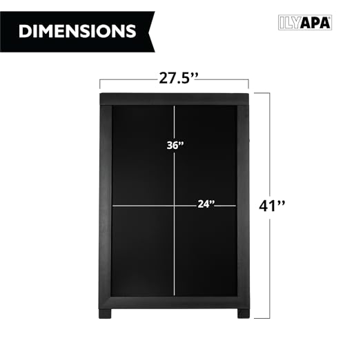 Ilyapa A Frame Sign Holder & Chalkboard Easel - Sandwich Board, 24x36 In - color: Black, size: 41x28 Chalk