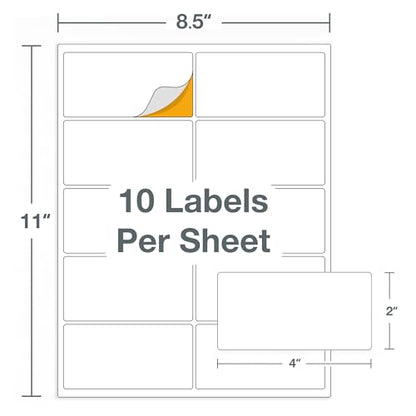 HERMA Printable Address Labels 2" x 4", 1000 Mailing Stickers, White - size: 2" x 4"