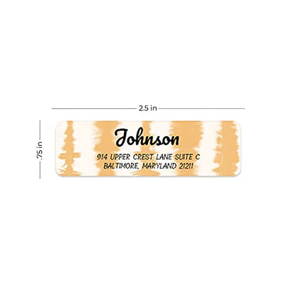 Modern Tie Dye Rolled Address Labels/Roll of 250 Personalized Address Labels/Designer Return Address Stickers in Elegant Plastic Dispenser - size: 250 Labels, style: Modern Tie Dye