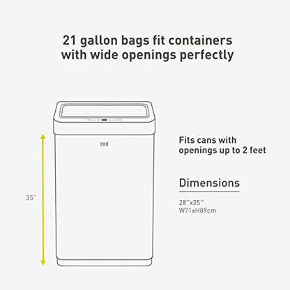 EKO 21 Gallon / 50-90 Liter, Drawstring Trash Bags, Extra-Strong Unscented Garbage Bags, Easy-Dispense Roll for Kitchen & Household Use, Code G, White 60 Count (Pack of 4) - size: 60 Count (Pack of 4), style: 21 Gallon Bags/Code G