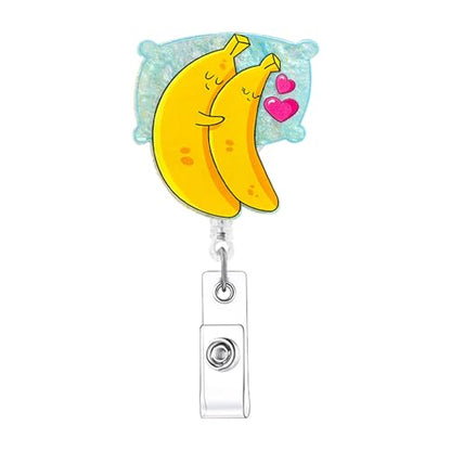 RIICFDD Funny Valentines Badge Reel Cute Hug Banana Badge Holder 1 Pcs - color: Cute Styl 40