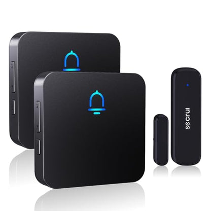 SECRUI Wireless Door Chime for Home Door Opening & Business Entering - size: 1 sensor 2 receiver
