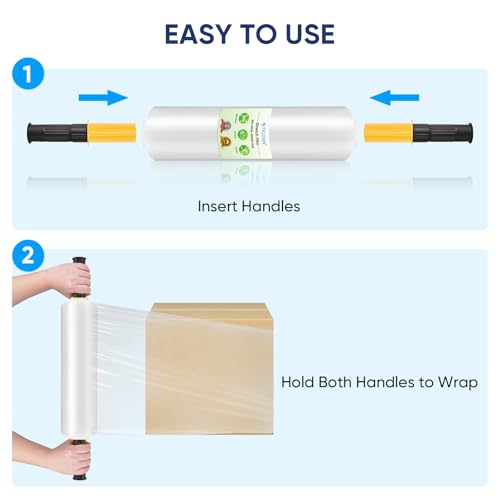 TICONN Stretch Wrap Roll, 15 in x 1000 ft Plastic Wrap for Moving Furniture - style: 15''-2PK