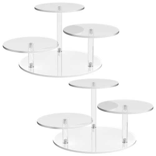 NiHome 3-Tier Acrylic Stand Risers for LEGO Botanical, Figurine Shelf Clear - color: Clear,2 Pcs