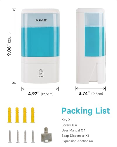 AIKE Foaming Commercial Soap Dispenser,40oz for Bathroom White AK1007F