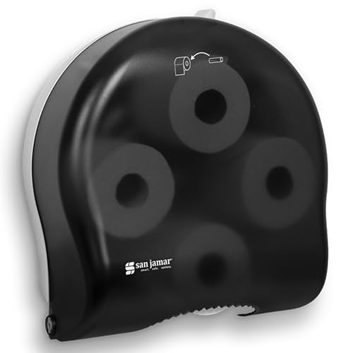 San Jamar Classic Carousel Tissue Dispenser with 4-Stations that hold 4 Rolls for Public Restrooms, Black Pearl