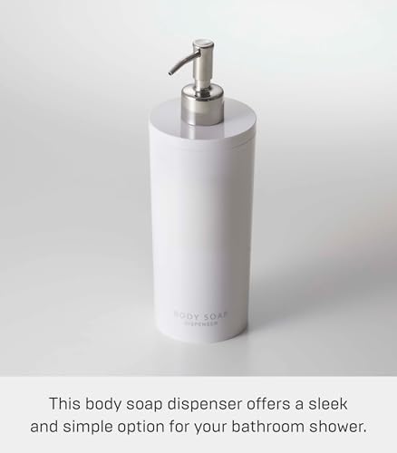 Yamazaki Home Tower Shower Dispenser - Contemporary Bottle Pump - Body Soap - Abs Plastic - 16.9 Fluid Oz., 500 Ml - color: White, style: Body Soap