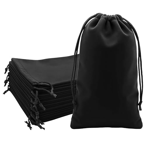 Mandala Crafts 8x17 Black Velvet Drawstring Bags for Shoe Dusting Bags - color: Black 8X17 Inches, size: 1 Count (Pack of 10)