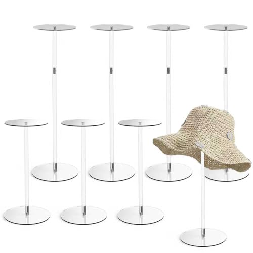 12" to 17" Acrylic Clear Cowboy Hat Stand Display Holder 8 pcs - size: 8 pcs